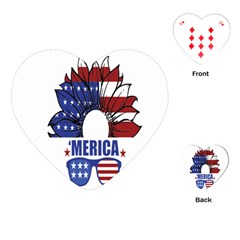 Usa Flag Sunglasses Usa Flag American Flag Flower Playing Cards Single Design (heart)