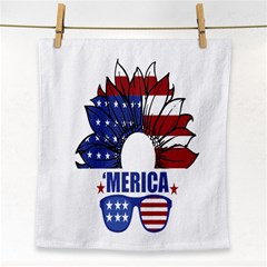 Usa Flag Sunglasses Usa Flag American Flag Flower Face Towel by Wegoenart