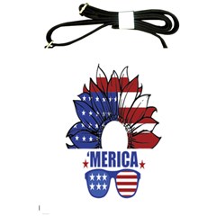 Usa Flag Sunglasses Usa Flag American Flag Flower Shoulder Sling Bag by Wegoenart