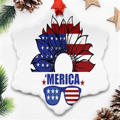 Usa Flag Sunglasses Usa Flag American Flag Flower Ornament (snowflake)