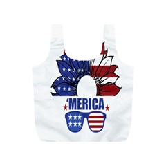 Usa Flag Sunglasses Usa Flag American Flag Flower Full Print Recycle Bag (s)