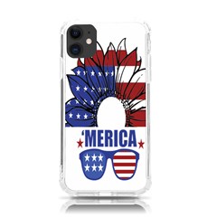 Usa Flag Sunglasses Usa Flag American Flag Flower Iphone 11 Tpu Uv Print Case by Wegoenart