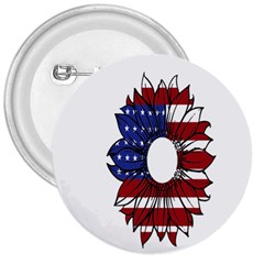 Us Flag Flower Sunshine Flag America Usa 3  Buttons by Wegoenart