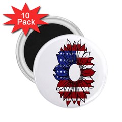 Us Flag Flower Sunshine Flag America Usa 2 25  Magnets (10 Pack)  by Wegoenart