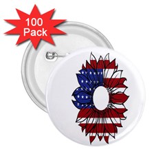 Us Flag Flower Sunshine Flag America Usa 2 25  Buttons (100 Pack)  by Wegoenart