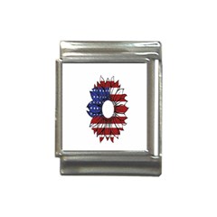 Us Flag Flower Sunshine Flag America Usa Italian Charm (13mm) by Wegoenart