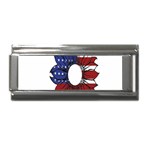 Us Flag Flower Sunshine Flag America Usa Superlink Italian Charm (9mm) Front