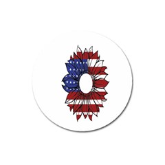 Us Flag Flower Sunshine Flag America Usa Magnet 3  (round) by Wegoenart