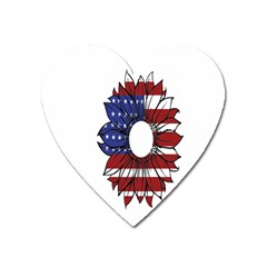 Us Flag Flower Sunshine Flag America Usa Heart Magnet by Wegoenart