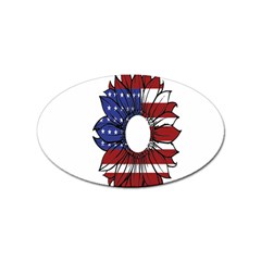 Us Flag Flower Sunshine Flag America Usa Sticker Oval (10 Pack) by Wegoenart