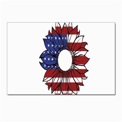 Us Flag Flower Sunshine Flag America Usa Postcard 4 x 6  (pkg Of 10) by Wegoenart