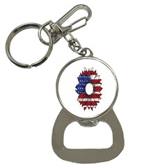 Us Flag Flower Sunshine Flag America Usa Bottle Opener Key Chain by Wegoenart