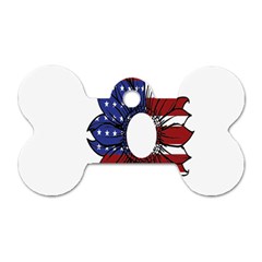 Us Flag Flower Sunshine Flag America Usa Dog Tag Bone (one Side) by Wegoenart