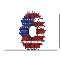 Us Flag Flower Sunshine Flag America Usa Large Doormat by Wegoenart