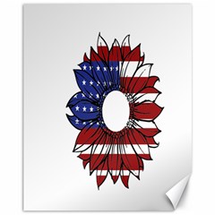 Us Flag Flower Sunshine Flag America Usa Canvas 11  X 14  by Wegoenart