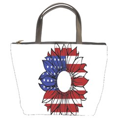 Us Flag Flower Sunshine Flag America Usa Bucket Bag by Wegoenart