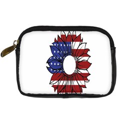 Us Flag Flower Sunshine Flag America Usa Digital Camera Leather Case by Wegoenart