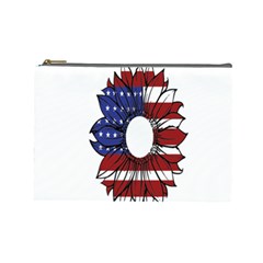 Us Flag Flower Sunshine Flag America Usa Cosmetic Bag (large) by Wegoenart