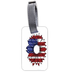 Us Flag Flower Sunshine Flag America Usa Luggage Tag (two Sides) by Wegoenart