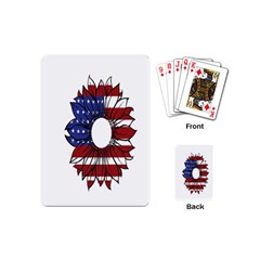 Us Flag Flower Sunshine Flag America Usa Playing Cards Single Design (mini)