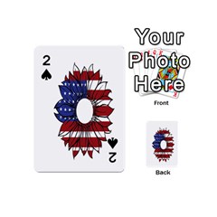 Us Flag Flower Sunshine Flag America Usa Playing Cards 54 Designs (mini)