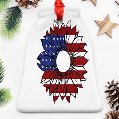 Us Flag Flower Sunshine Flag America Usa Bell Ornament (two Sides)