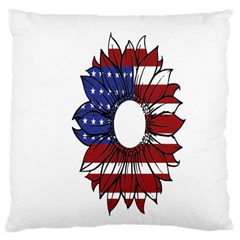 Us Flag Flower Sunshine Flag America Usa Large Cushion Case (one Side) by Wegoenart