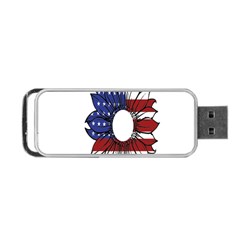 Us Flag Flower Sunshine Flag America Usa Portable Usb Flash (one Side) by Wegoenart