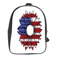 Us Flag Flower Sunshine Flag America Usa School Bag (xl) by Wegoenart