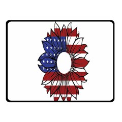 Us Flag Flower Sunshine Flag America Usa Two Sides Fleece Blanket (small) by Wegoenart