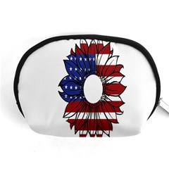 Us Flag Flower Sunshine Flag America Usa Accessory Pouch (medium) by Wegoenart