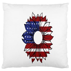 Us Flag Flower Sunshine Flag America Usa Large Premium Plush Fleece Cushion Case (two Sides) by Wegoenart