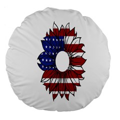 Us Flag Flower Sunshine Flag America Usa Large 18  Premium Flano Round Cushions by Wegoenart