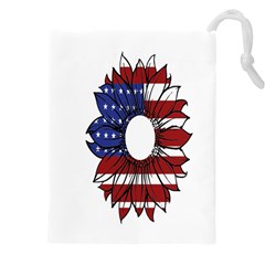 Us Flag Flower Sunshine Flag America Usa Drawstring Pouch (4xl) by Wegoenart