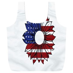 Us Flag Flower Sunshine Flag America Usa Full Print Recycle Bag (xxxl) by Wegoenart