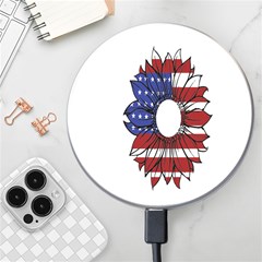 Us Flag Flower Sunshine Flag America Usa Wireless Fast Charger(white) by Wegoenart