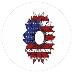 Us Flag Flower Sunshine Flag America Usa Round Trivet by Wegoenart