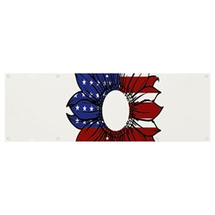 Us Flag Flower Sunshine Flag America Usa Banner And Sign 12  X 4  by Wegoenart