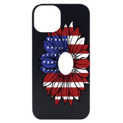 Us Flag Flower Sunshine Flag America Usa Iphone 14 Black Uv Print Case by Wegoenart