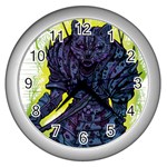 Zombie Animal Warrior Armor Arrows Aura Wall Clock (Silver) Front