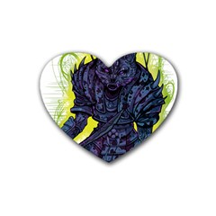 Zombie Animal Warrior Armor Arrows Aura Rubber Coaster (heart) by Wegoenart