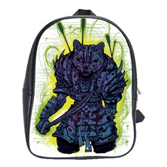 Zombie Animal Warrior Armor Arrows Aura School Bag (large) by Wegoenart