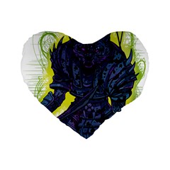 Zombie Animal Warrior Armor Arrows Aura Standard 16  Premium Flano Heart Shape Cushions by Wegoenart