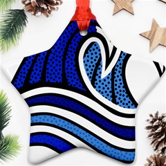 Print Water Waves Ornament (star) by Wegoenart