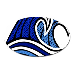 Print Water Waves Oval Magnet by Wegoenart