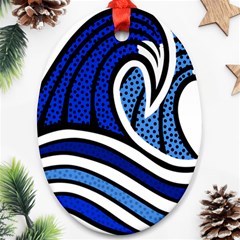 Print Water Waves Oval Ornament (two Sides)