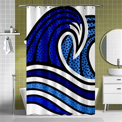 Print Water Waves Shower Curtain 48  X 72  (small)  by Wegoenart