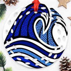 Print Water Waves Ornament (round Filigree)