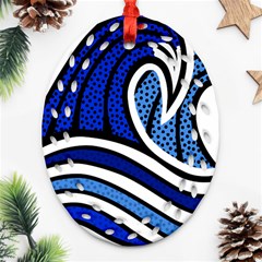 Print Water Waves Ornament (oval Filigree)