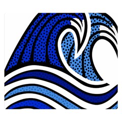 Print Water Waves Two Sides Premium Plush Fleece Blanket (small) by Wegoenart